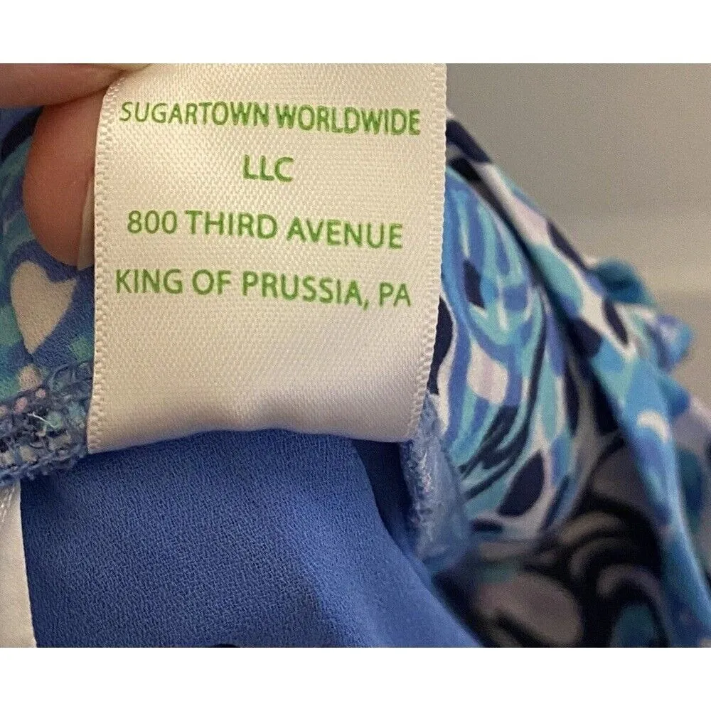 Lilly Pulitzer Shorts Tie Waist Blue‎ Patterned Casual Size 4 - Image 8