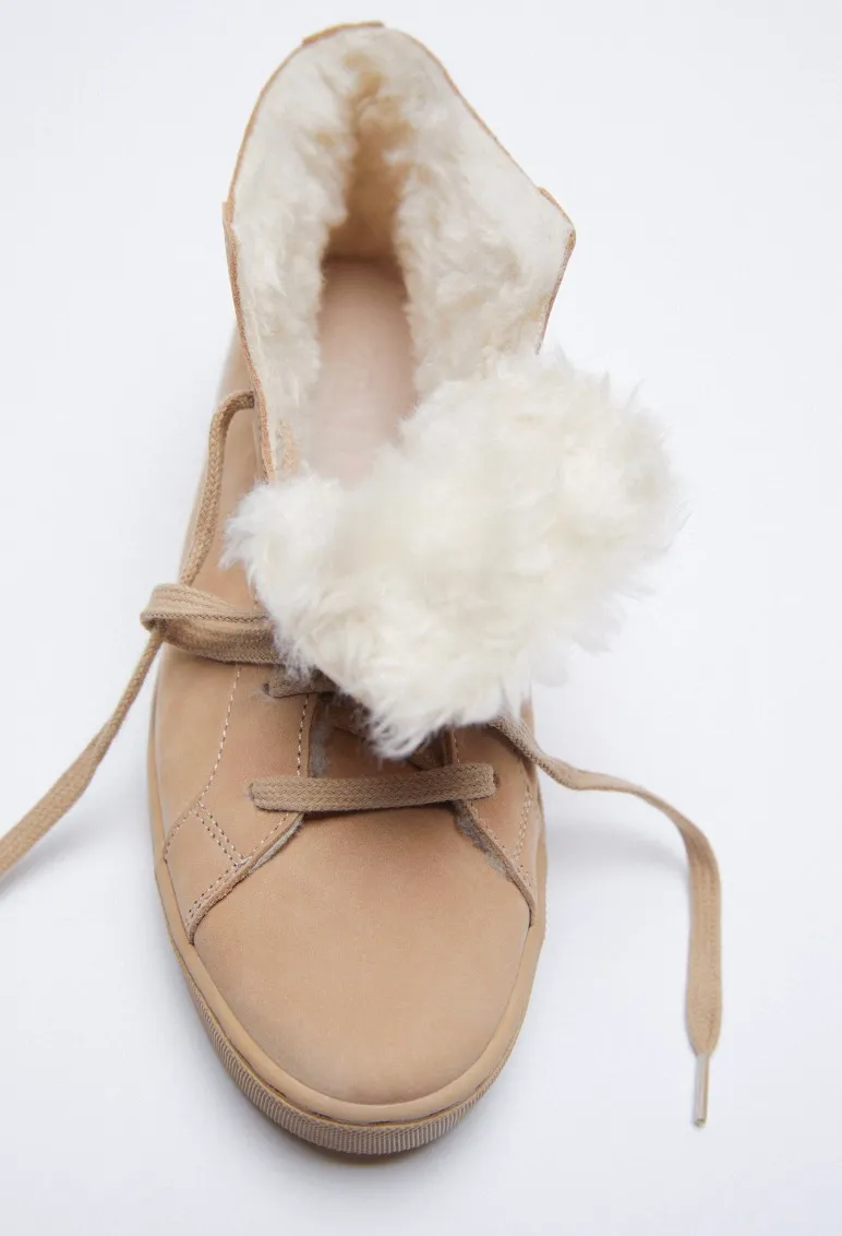 High-top leather sneakers in beige (Size 8) - Image 4