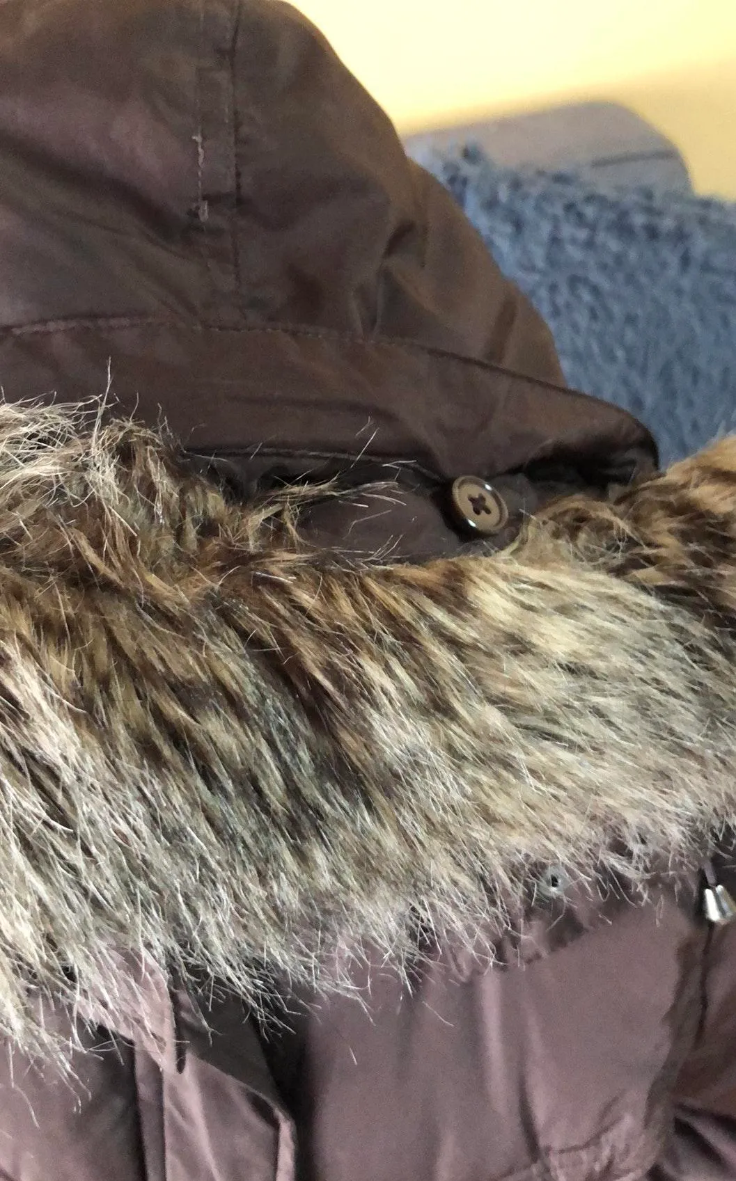 Brown Puffer Jacket with Hood Size Medium - Image 6