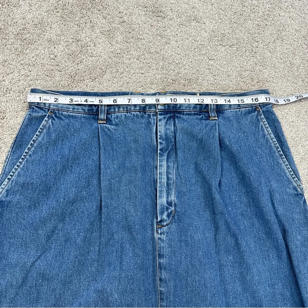Eddie Bauer Women’s Vintage Y2K 90s Denim Midi Skirt Back Slit Size 16 - Image 11