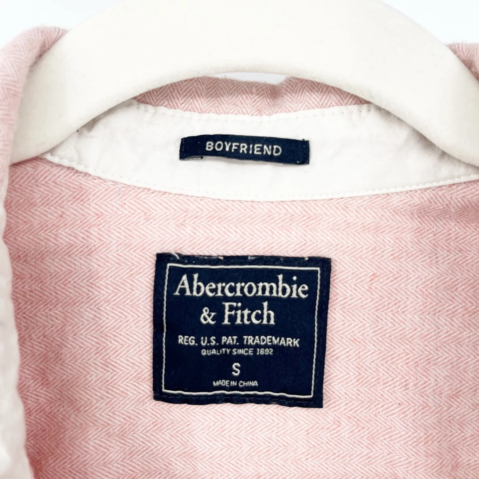 Abercrombie & Fitch Womens Oversized Casual Boyfriend Long Sleeve Shirt S Pink‎ - Image 3