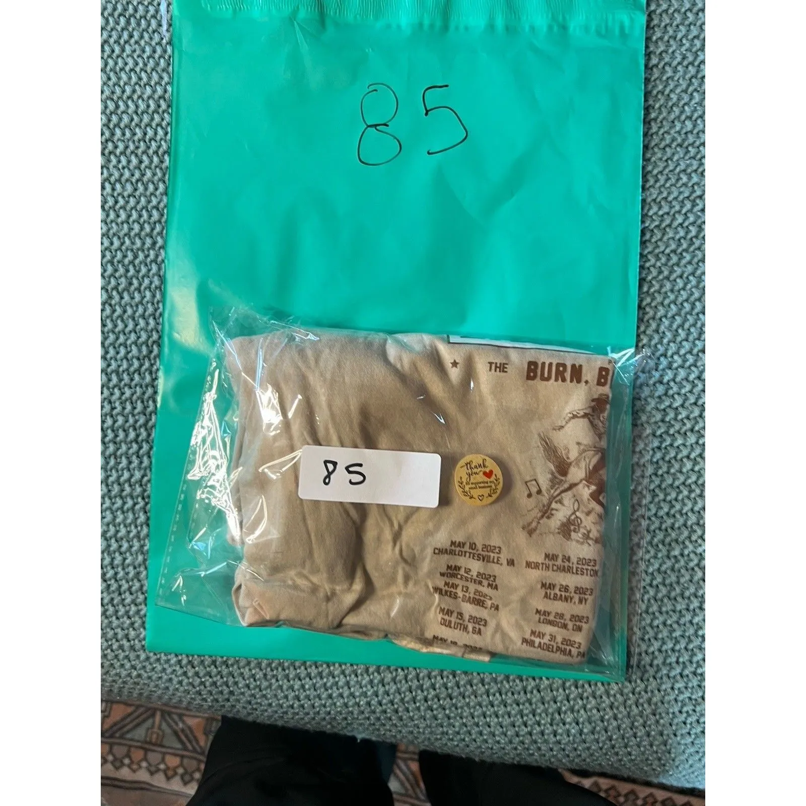 Zach Bryan Burn Burn Burn Official Merch Tour Tee T-Shirt Horse Cowboy Small - Image 5