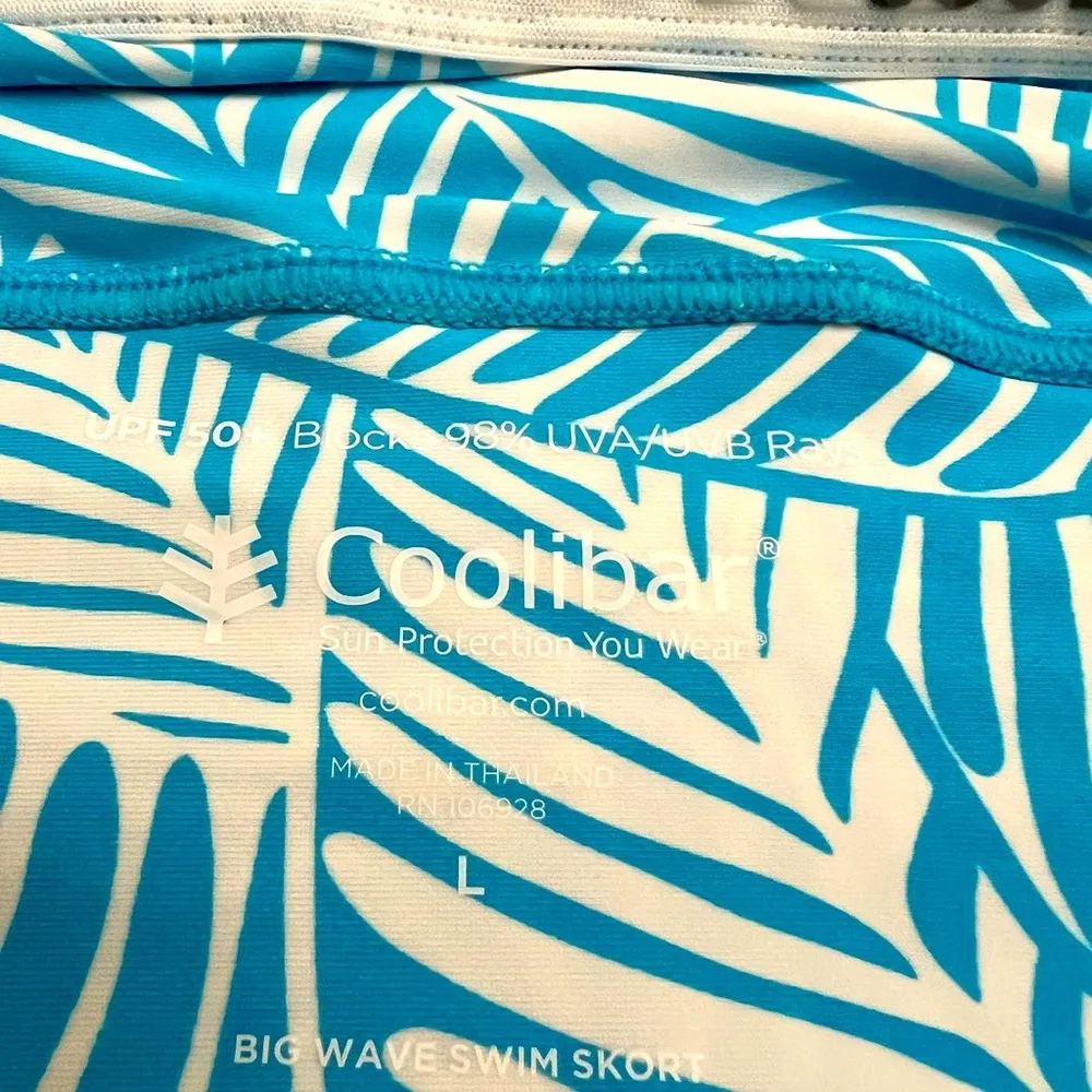 Coolibar Big Wave Swim Skort | Size Large | UPF 50+ Blue - Image 5