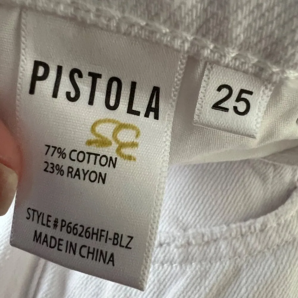 Pistola Jeans Size 25 Presley High Rise‎ Relaxed Roller Ankle Crop White NWT - Image 10