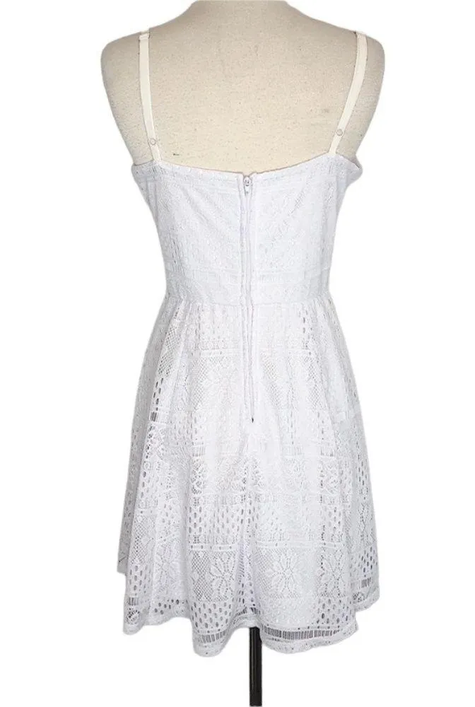 White Lace Fit and Flare Dress As You Wish Size M - Image 6