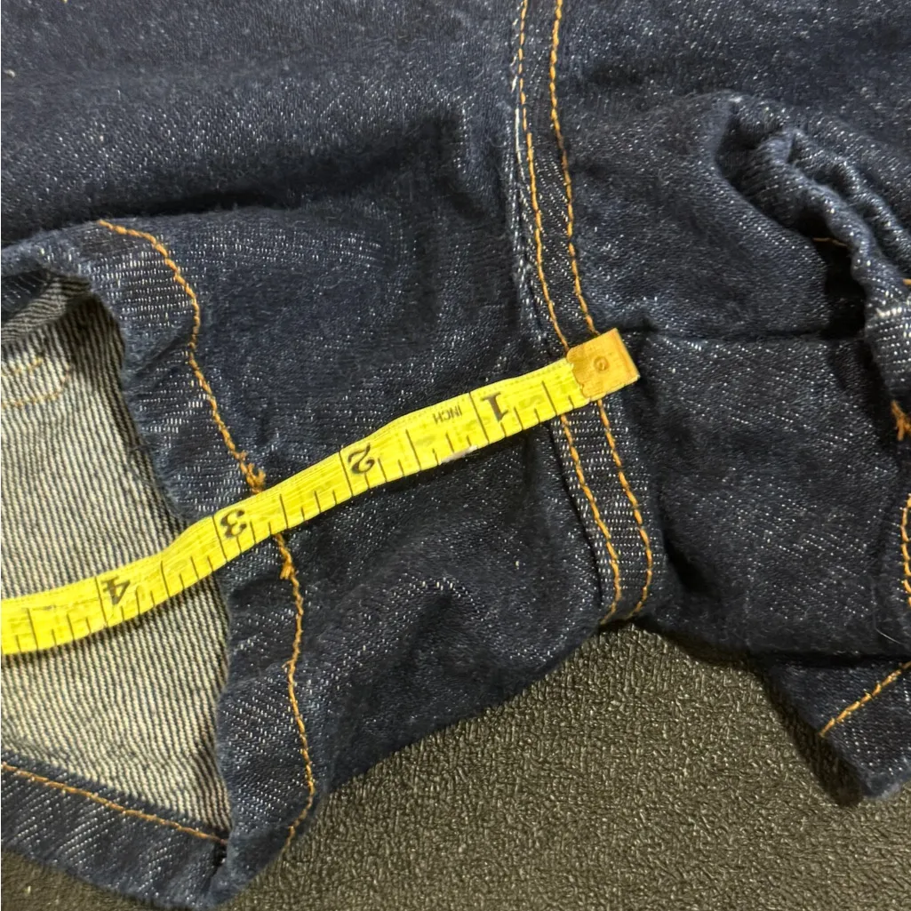 Vintage y2k Paris Blues low rise denim shorts lace up micro jean 90s dark wash - Image 8