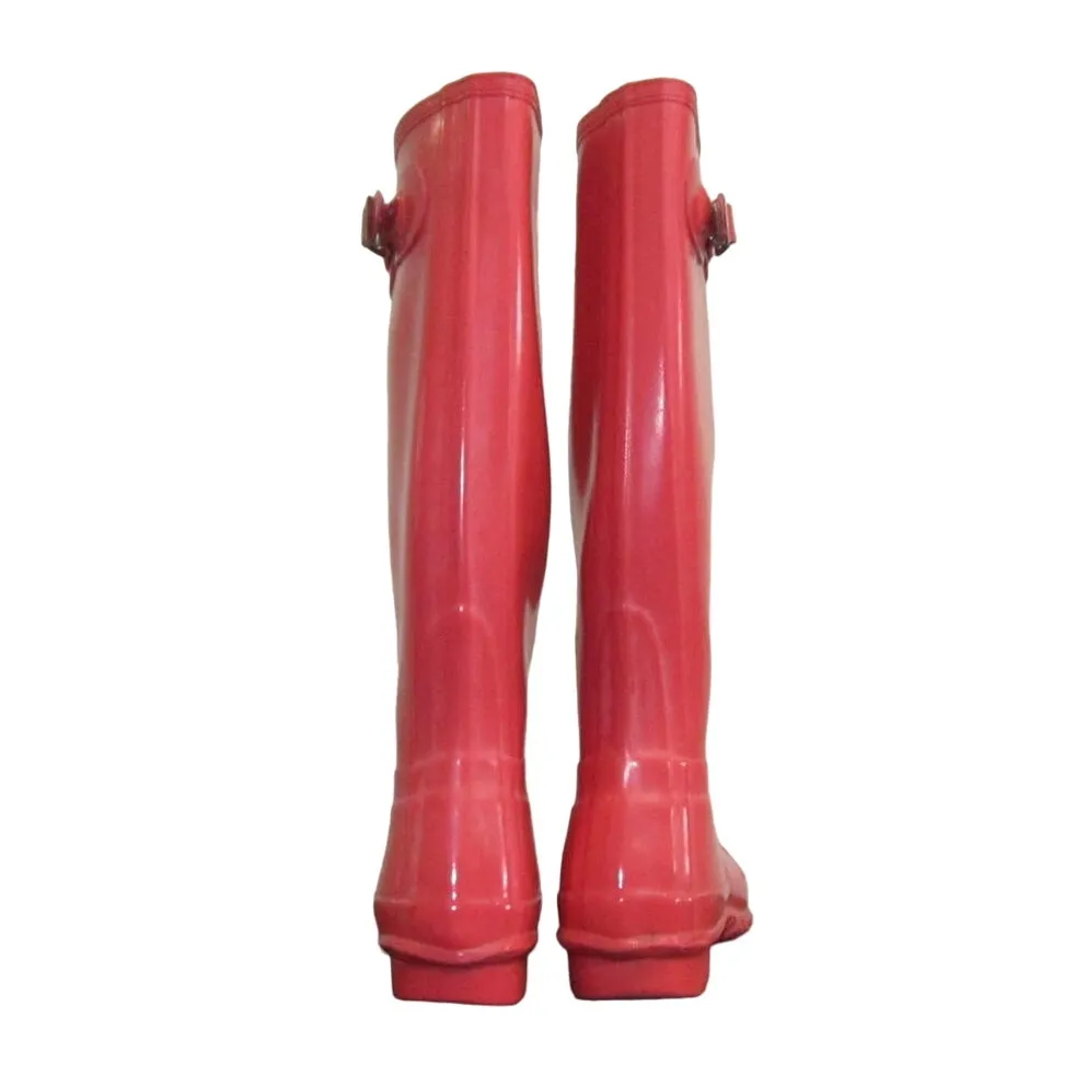 Hunter Pink Original Gloss Rain Boots Sz 5F - Image 3