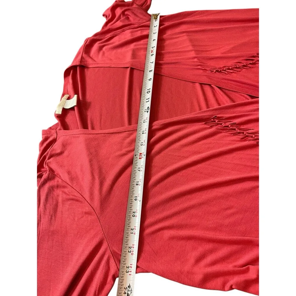 Design History Long Sleeve Open Front Pink Soft Cut Out Design Cardigan Top 1X - Image 8