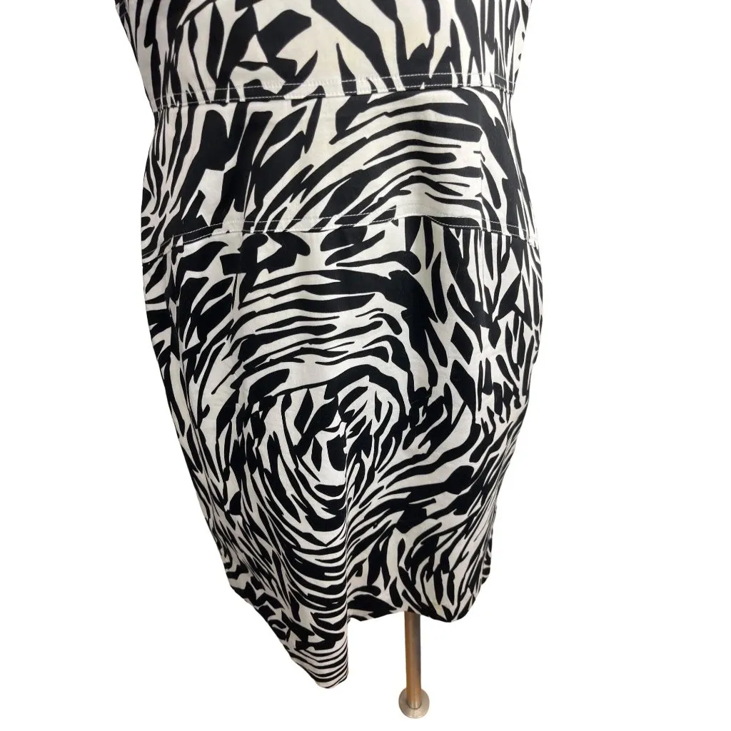Calvin Klein Size 10  Black/White Cotton Blend Sleeveless Dress 30d - Image 9