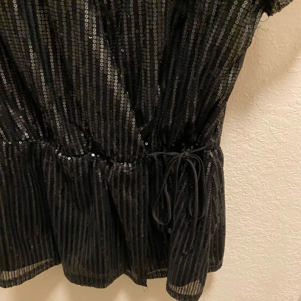 Black Sequin Gypsies & Moondust Peplum Top. - Image 6