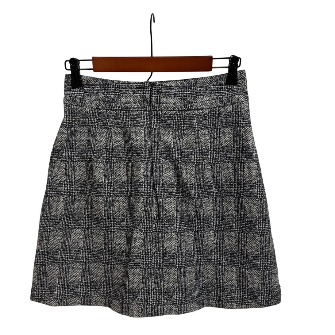 ZARA Y2K Preppy Pleated Plaid High Waist Academia Black White Skirt Size Small - Image 2