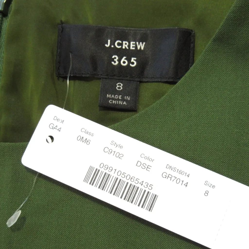NWT J.Crew Resume Sheath in Dark Seaweed Green Italian Stretch Wool Dress 8 $228 - Image 3