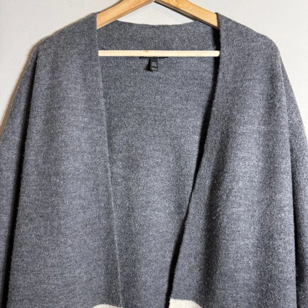 Eileen Fisher Merino Wool Long Kimono Cardigan Sweater Women's XS Ash Open Front - Image 7