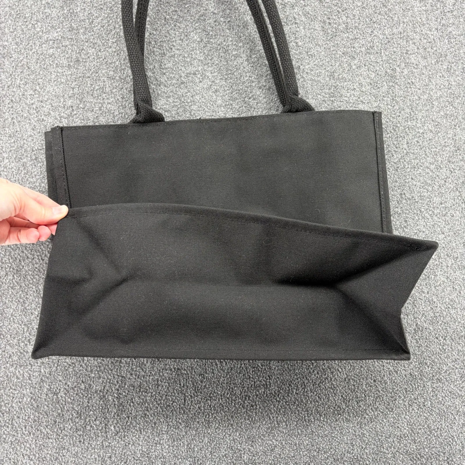 Powerpuff Girls Canvas Tote Bag Large Shopper Cartoon Graphic Black Retro - Image 5