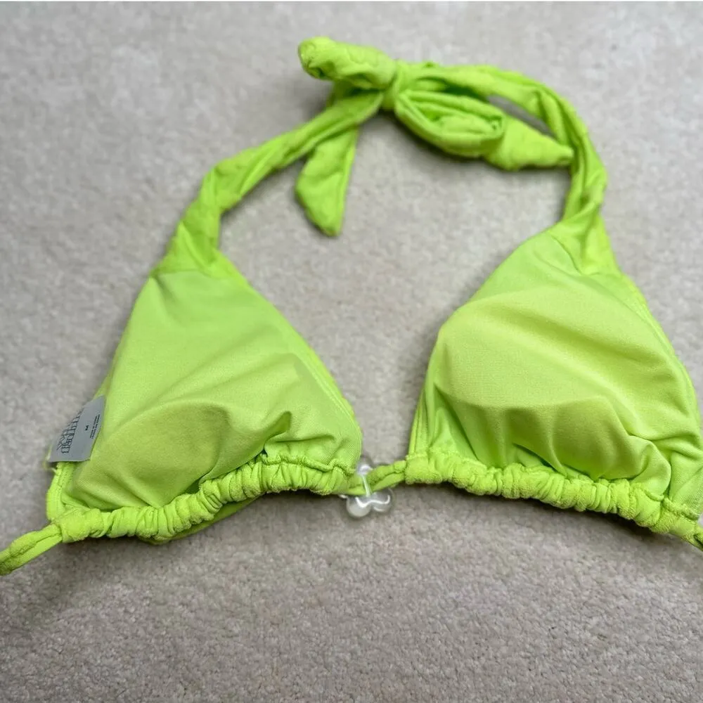 Wild Fable : Floral Terry Cloth Y2K Bikini Bright Green - Image 3