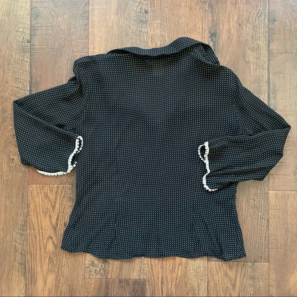 STUDIO M by MAX STUDIO black/ecru/tan silk top - Image 8