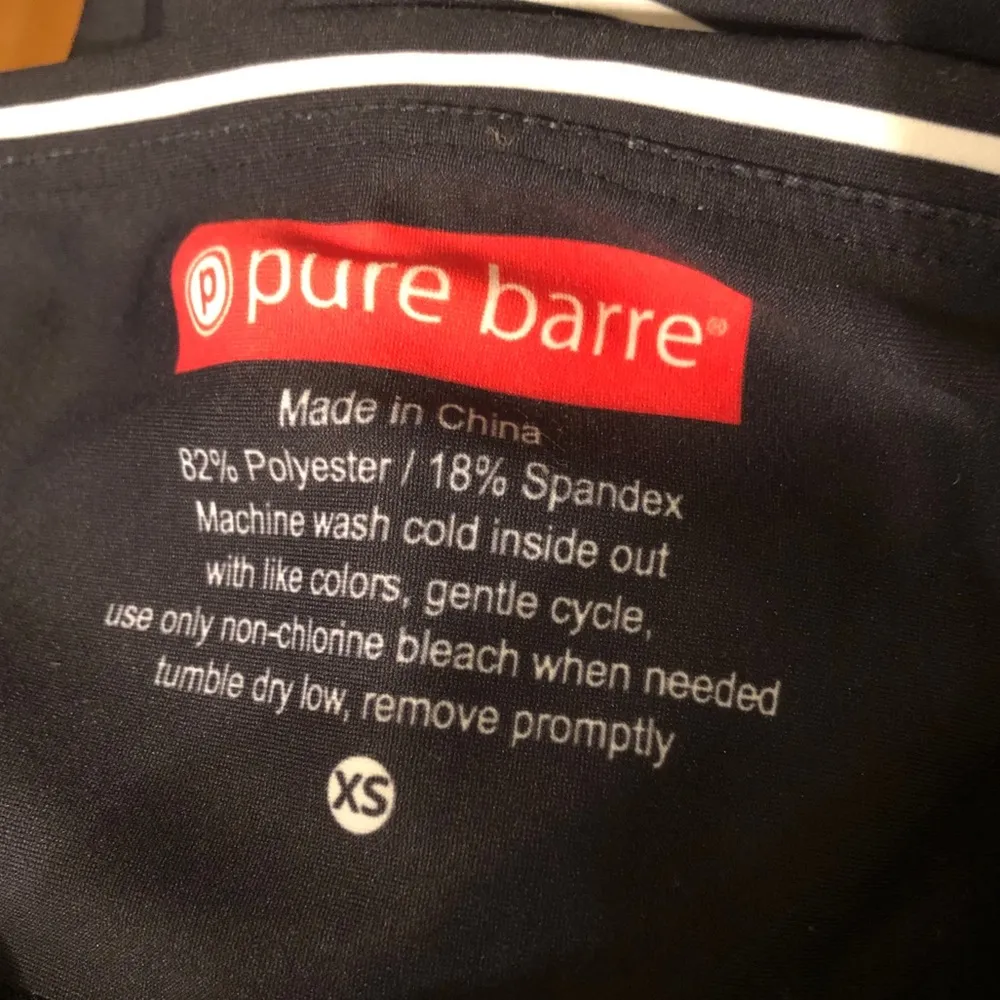 Pure Barre Black/White Stripe Leggings - Image 3