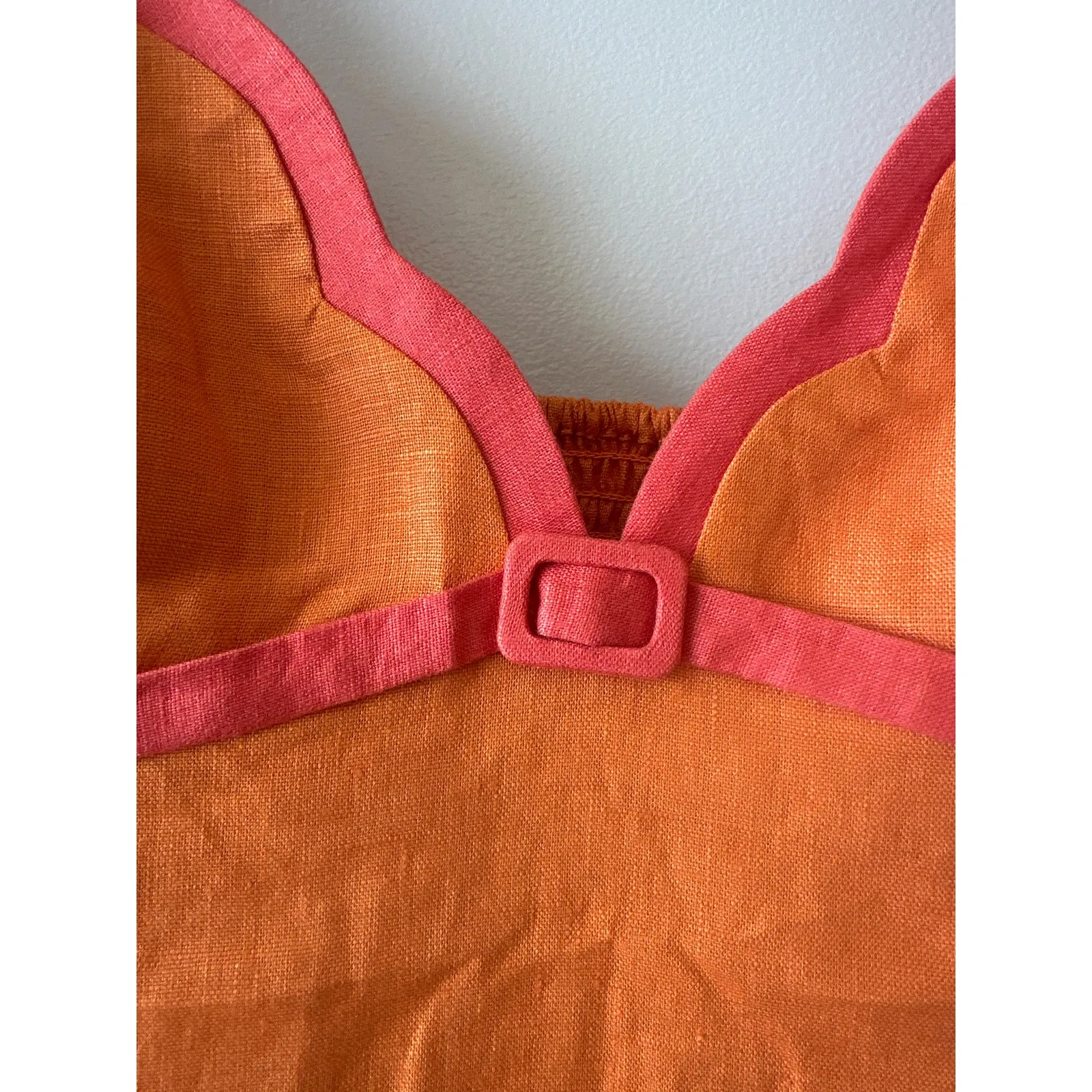 Reformation Sara Linen Dress Nectarine Orange NWT Size 8 Midi - Image 6