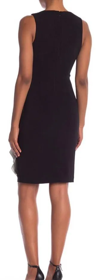 NWT $295  Crepe Ruffle Front Sheath Dress - Image 2