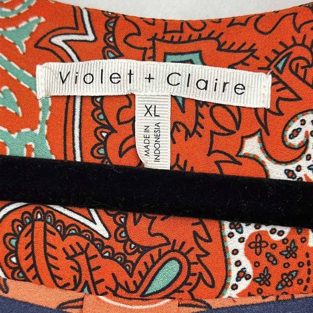 Anthropologie Violet + Claire Womens XL Sleeveless Boho Scarf Print Top Blouse - Image 3