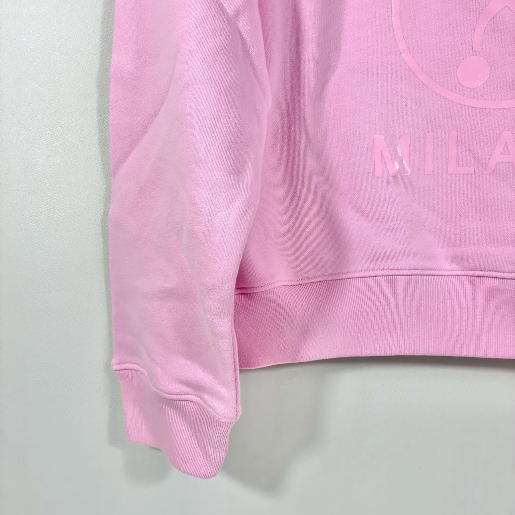 Moschino Couture Logo Double Question Mark Crewneck Sweatshirt Pink US 8 NWT - Image 13