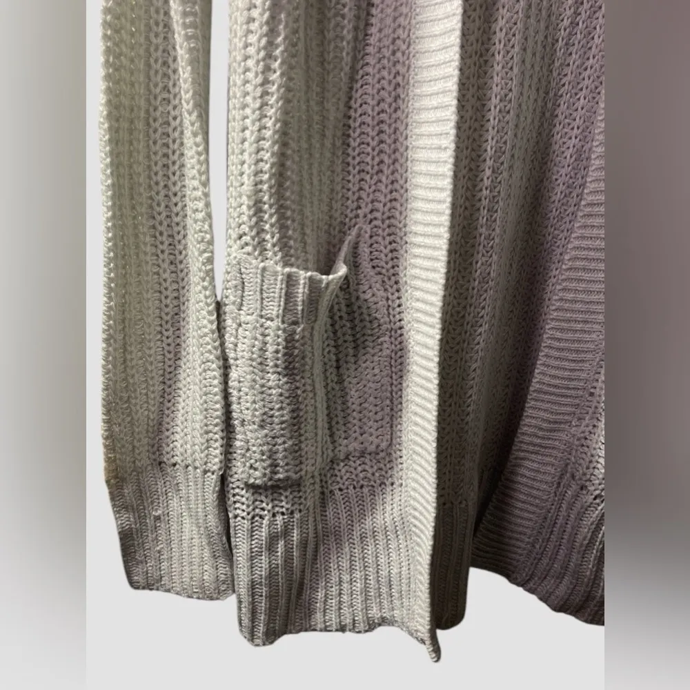 Streetwear Society Knit Open Front Cardigan With Pockets Gray Women’s Size S - Image 2