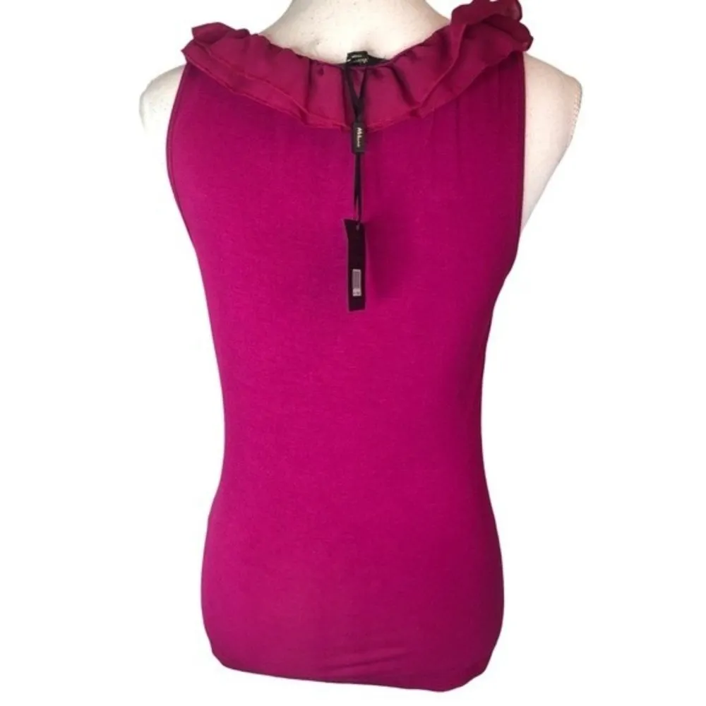 Milano Fuchsia Potion Ruffled Neckline Tank Top - Image 67
