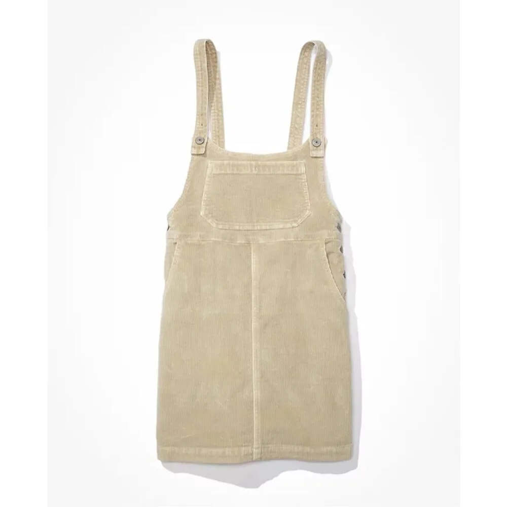 American Eagle Corduroy Overall Mini Dress - Image 3