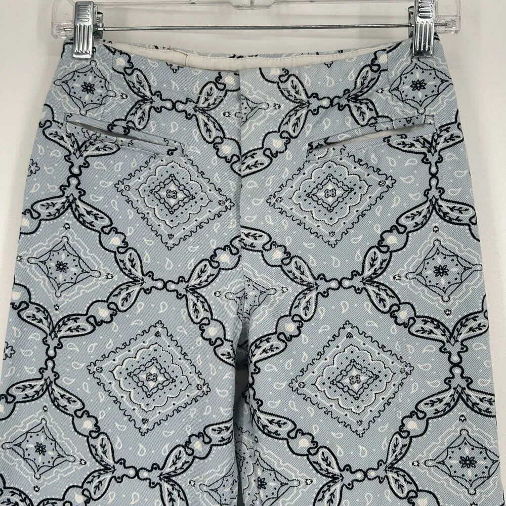 Holiday by Emma Mulholland Kokomo Denim Pants Blue Bandana Print Straight Sz XS - Image 2