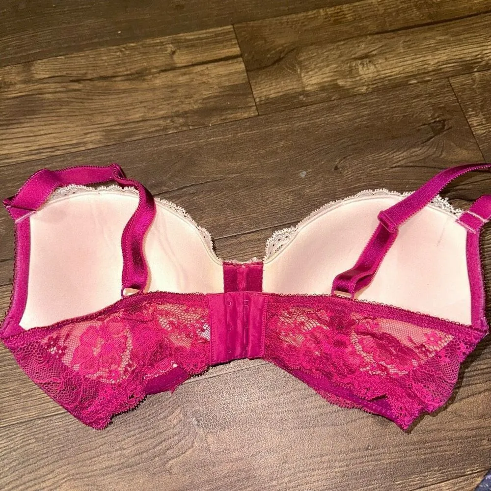 Victoria’s Secret Lacy pink Dream Angels lined Demi 34DD bra - Image 2