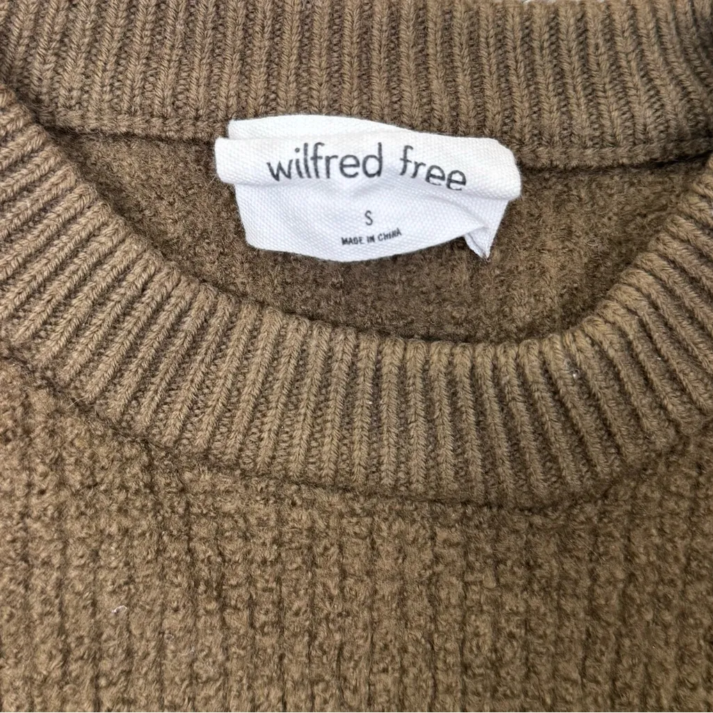 Wilfred Free 100% Merino Wool Hillside Rustical Brown Sweater Top Aritzia Small - Image 2