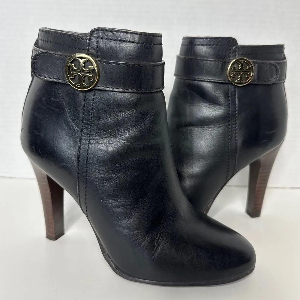 Tory Burch Black Bristol Equestrian Calf Leather Ankle Zip Bootie black size 5.5 - Image 2