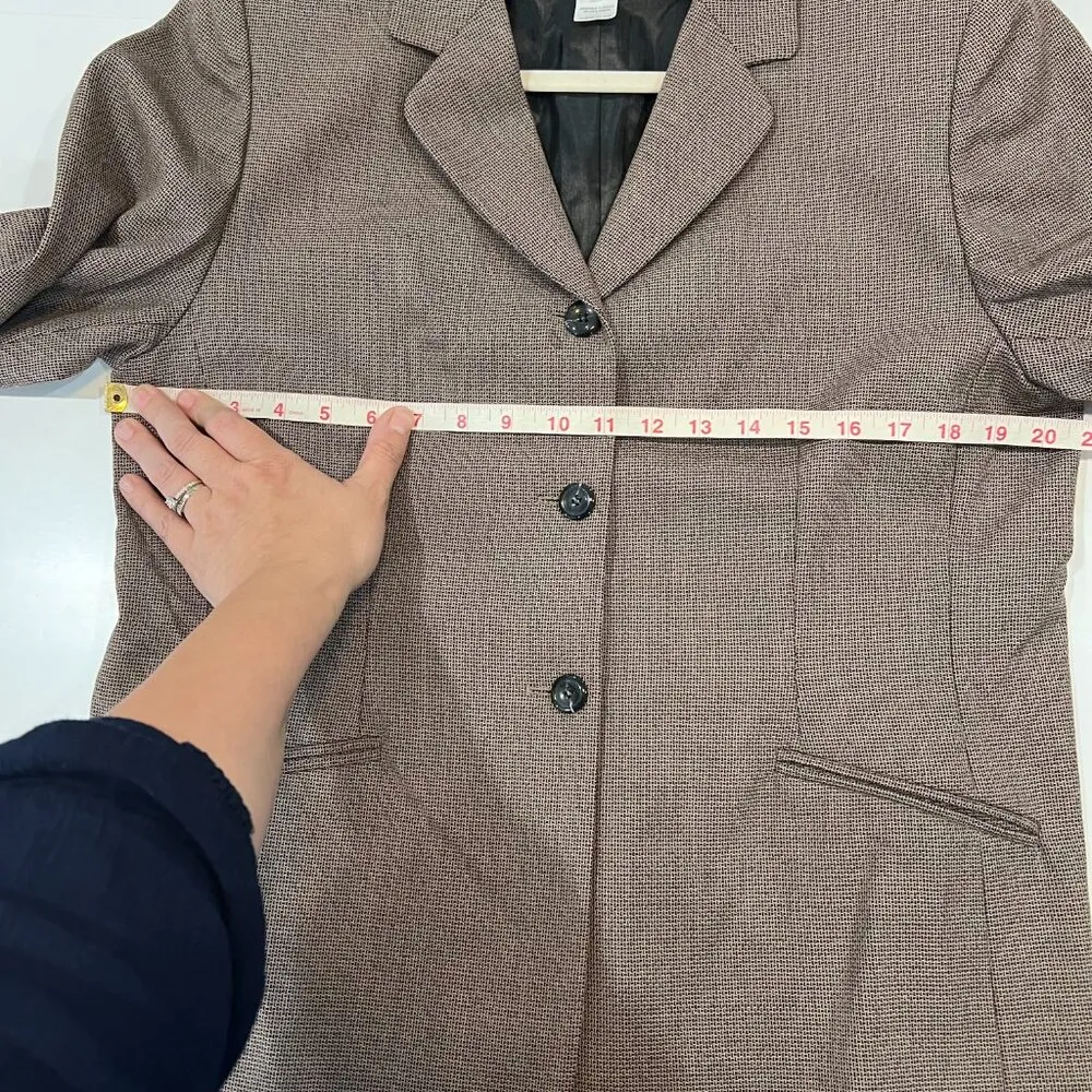 Pendleton 100% Wool Blazer 3 Button Brown Size 14 Petite - Image 8