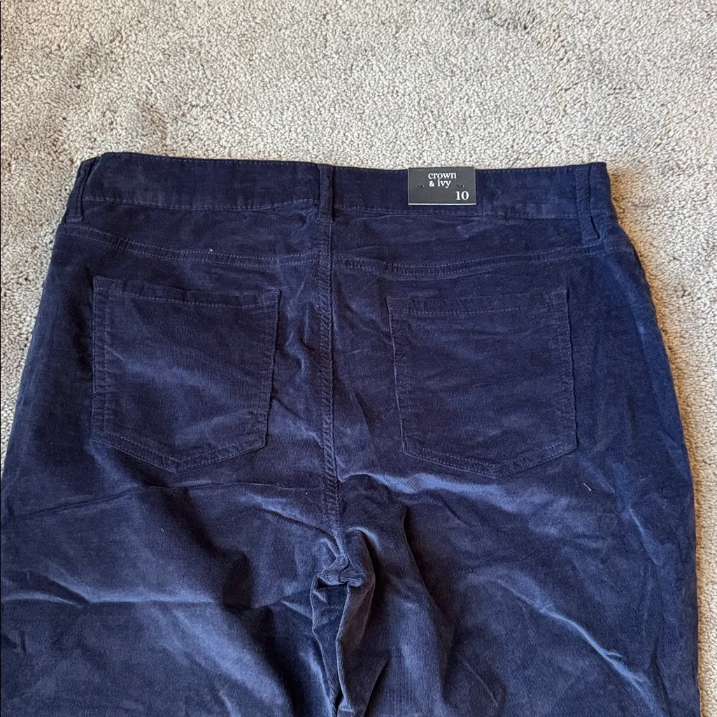 Crown & Ivy Navy Corduroy Pants SIZE 10 - Image 3