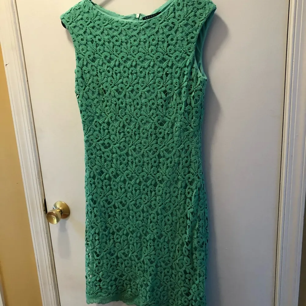 LAUREN RALPH LAUREN Mint Green Sleeveless Dress S6 - Image 3