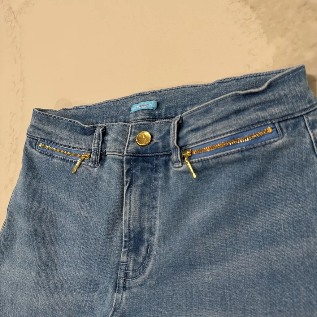 J. McLaughlin Yara Straight Tapered Leg Denim Jeans Women’s 0 Medium Indigo Blue - Image 5