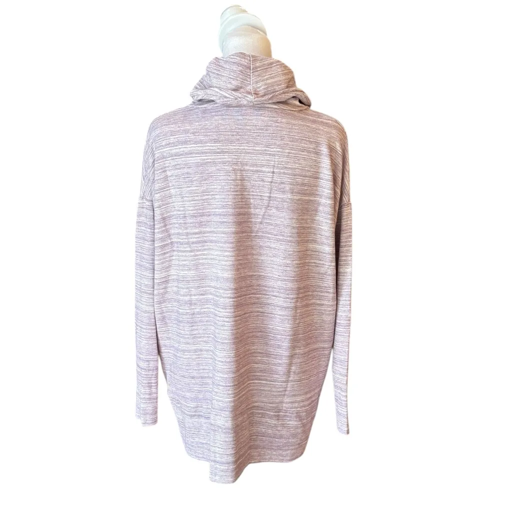 Garnet Hill Long Sleeve Cowl Neck Top Oversized Tencel Womens Small Pink Purple - Image 2