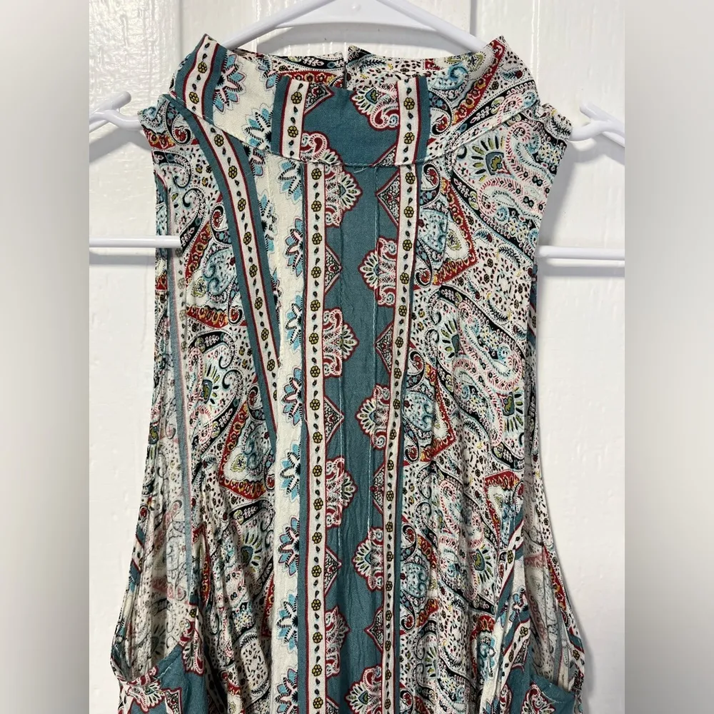 Free people Intimately free people high neck halter paisley boho dress size sm - Image 5