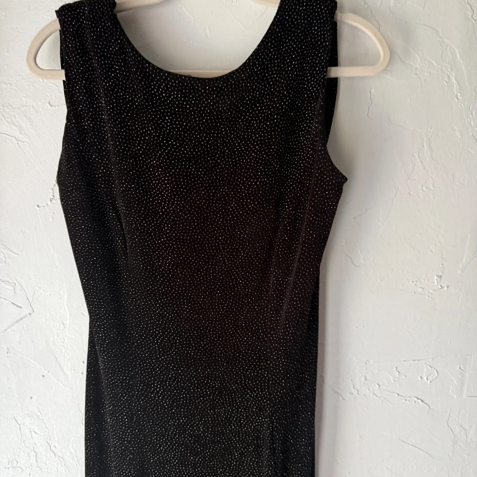 Jessica Howard Vintage 90 Black Sparkle Gown Maxi Dress Cowl Whimsigoth Fairy 10 - Image 4