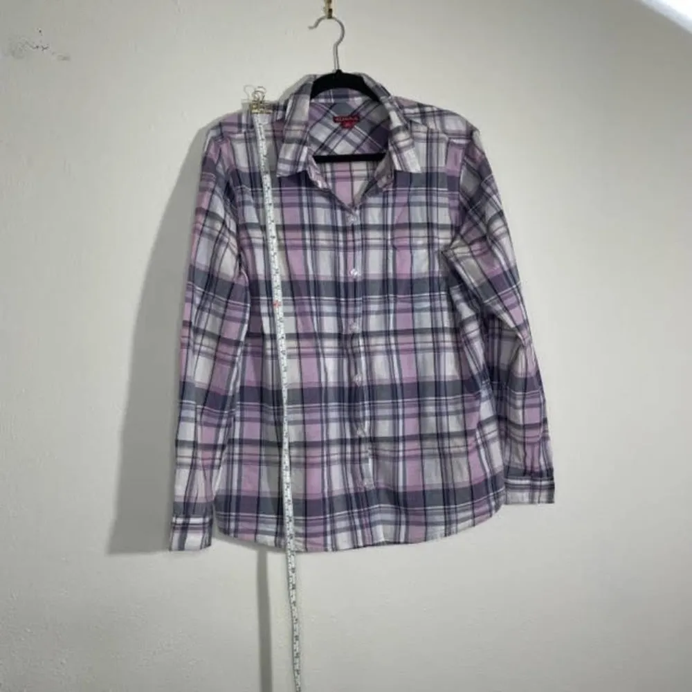Merona Lavender Pink Plaid Button Down Collared Shirt Size Extra Large - Image 12