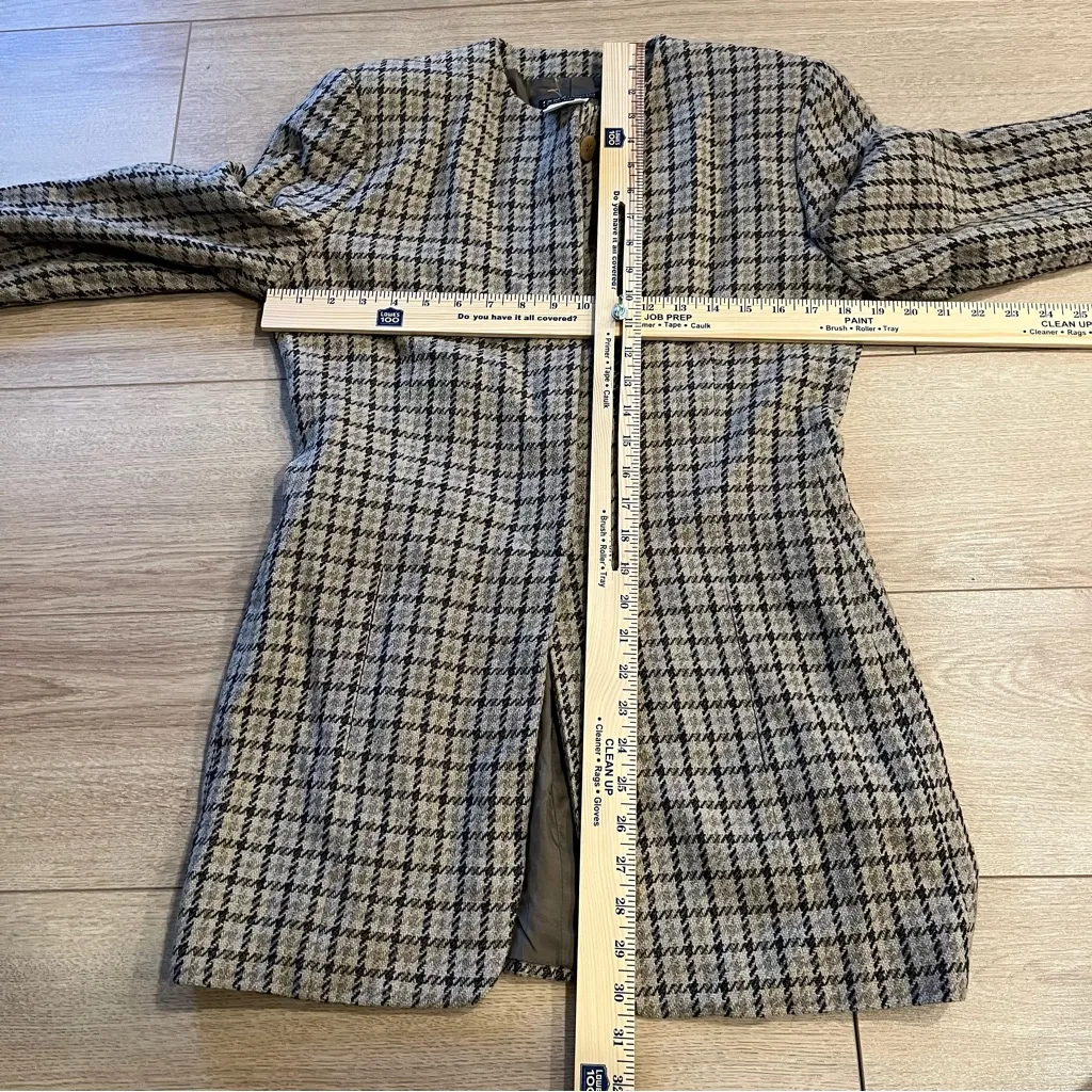 Giorgio Armani Women’s Plaid Houndstooth Italian Wool Blazer Size 42 - Image 4
