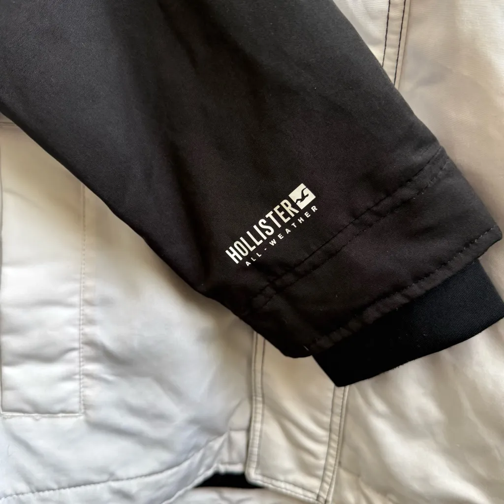 Hollister All-Weather Jacket Y2K coat white & black Size Large - Image 5