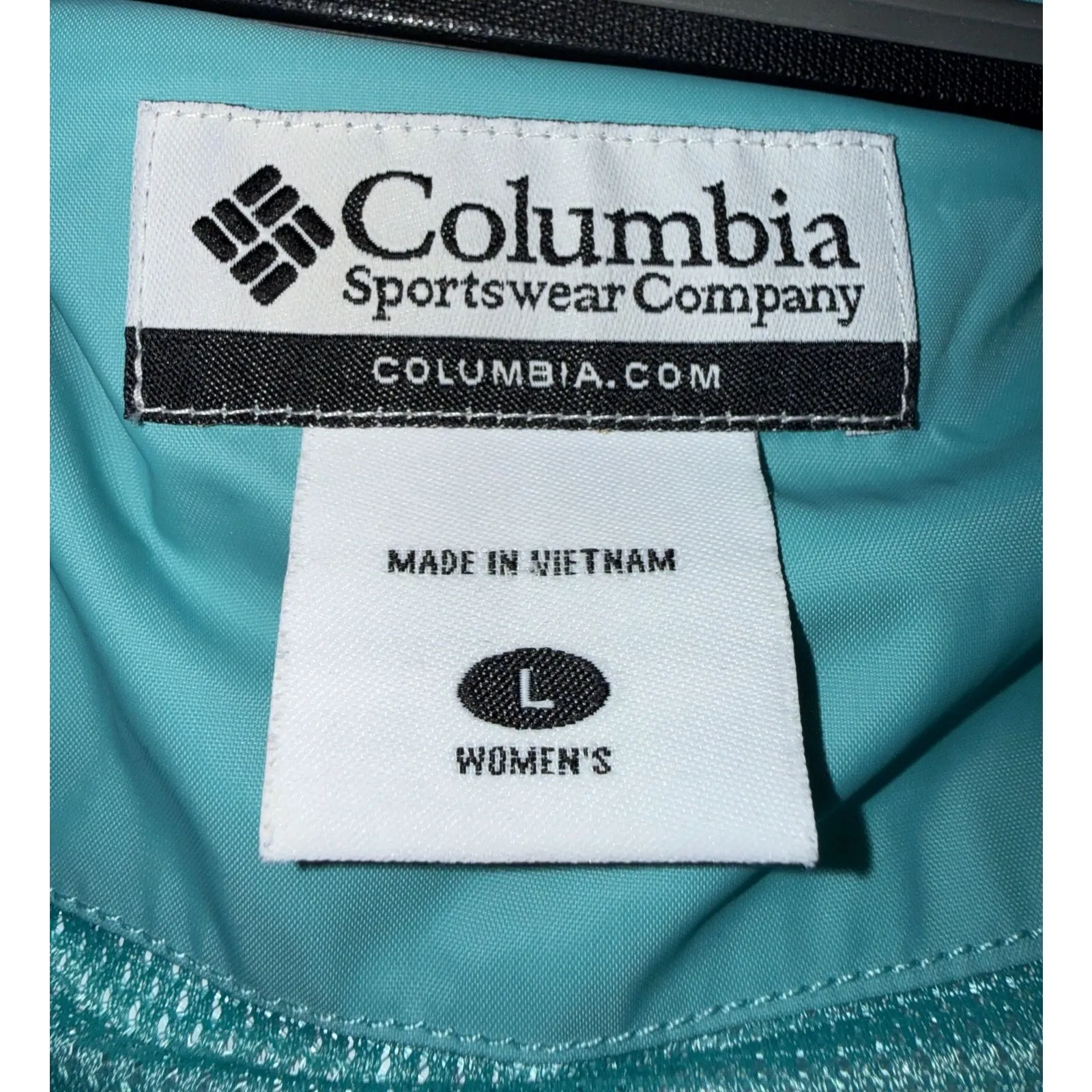 Columbia Women's Waterproof Breathable Jacket Size L Teal Omni-Tech Hooded Women - Image 2
