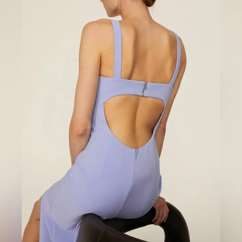 Aidan Mattox Sleeveless Cutout Column Gown in Baby Blue, Size 4 NEW w/Tag $220 - Image 13