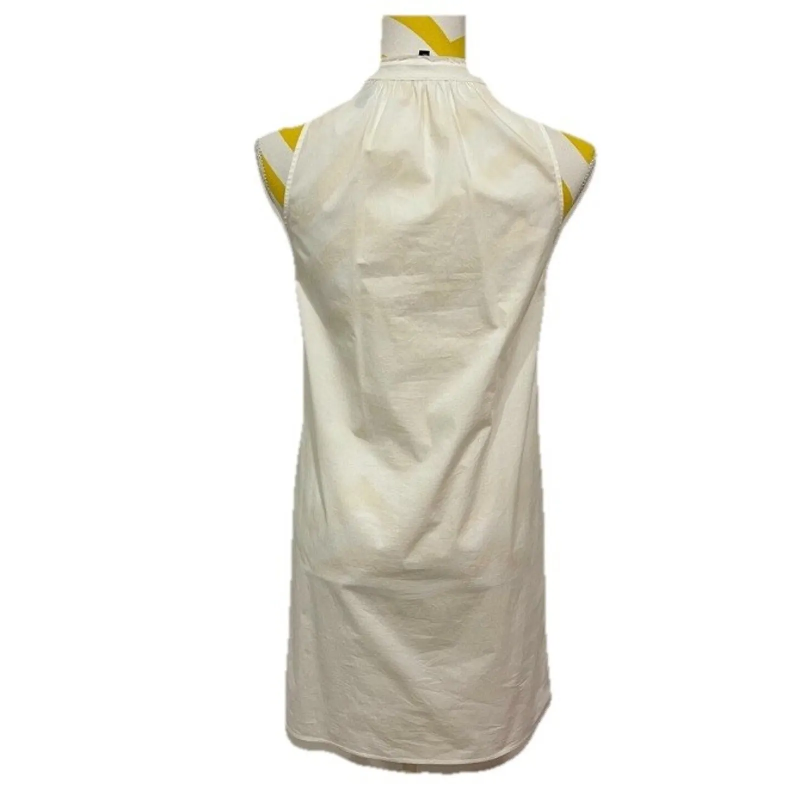 Theory White Nallane Light Poplin Dress Size 0 V-neck shift dress - Image 6