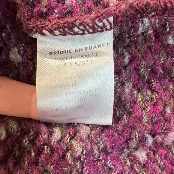 Tricots Jean Marc Tunic Sweater M Purple Open‎ Knit Wool Mohair Blend Womens Size M - Image 11