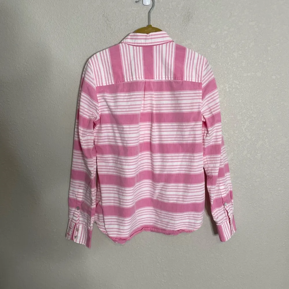Vineyard Vines Pink White Stripe Button Blouse 4 - Image 4
