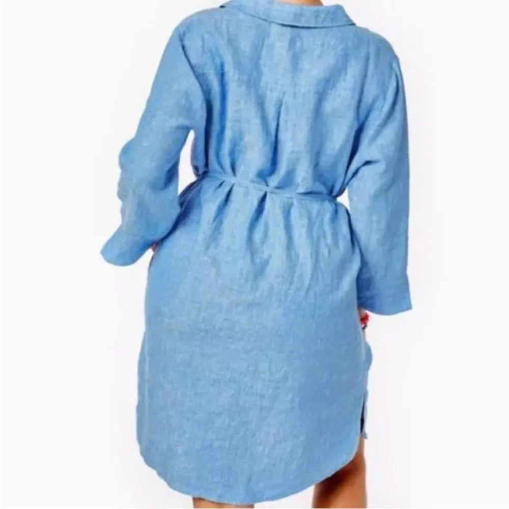 Lilly Pulitzer Pilar Tunic 3/4 Sleeve Linen Dress
Beckon Blue Size Small - Image 6