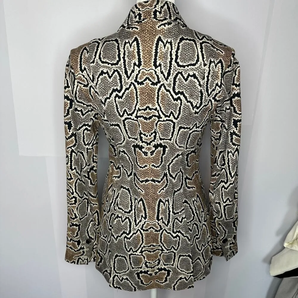 CAbi Python 3733 Snakeskin Print Blazer Jacket Size 0 - Fits Oversized - Image 7