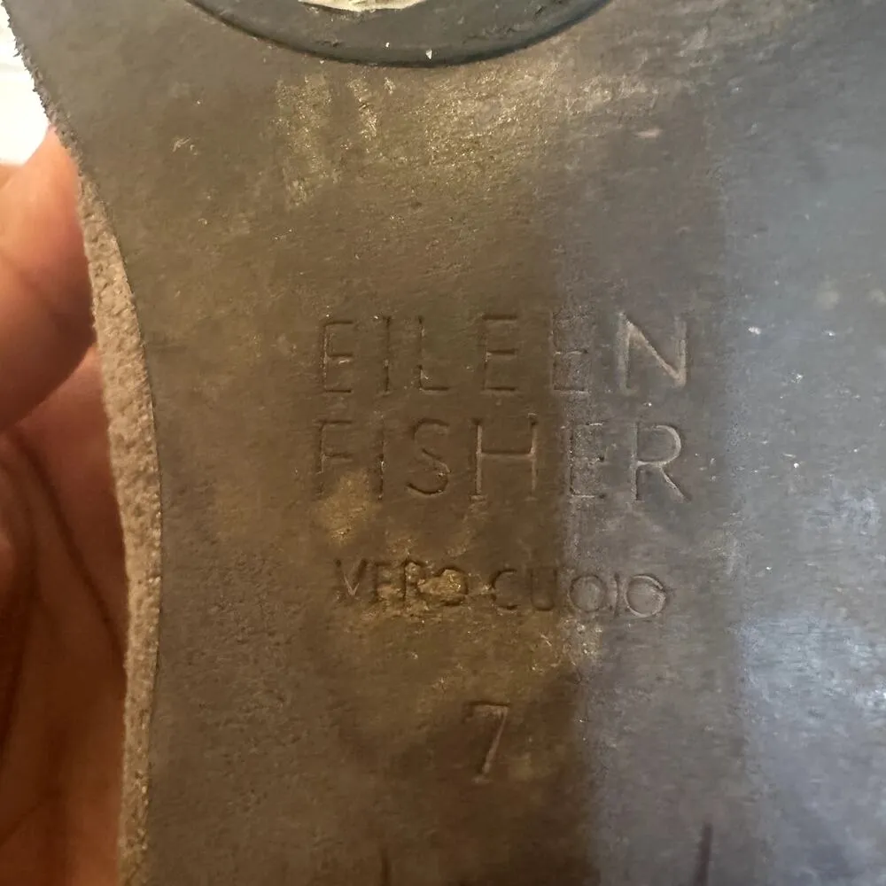 Eileen Fisher Loop 2 Lace Grey Flats sz 7 Leather Suede Flats Lace Up ballet - Image 5